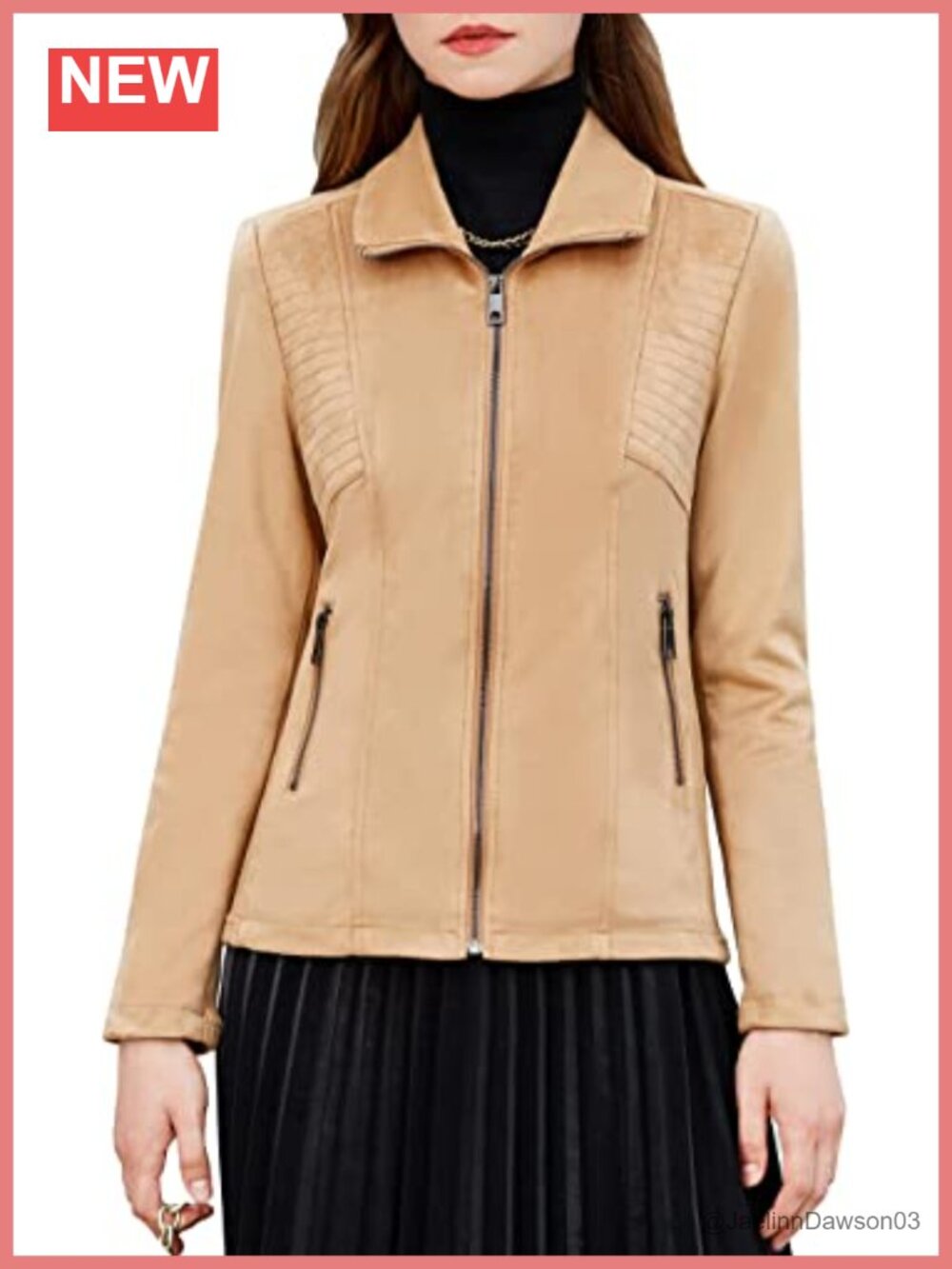Faux Leather Quilted Zip Up Jacket Casual Windproof Outwear